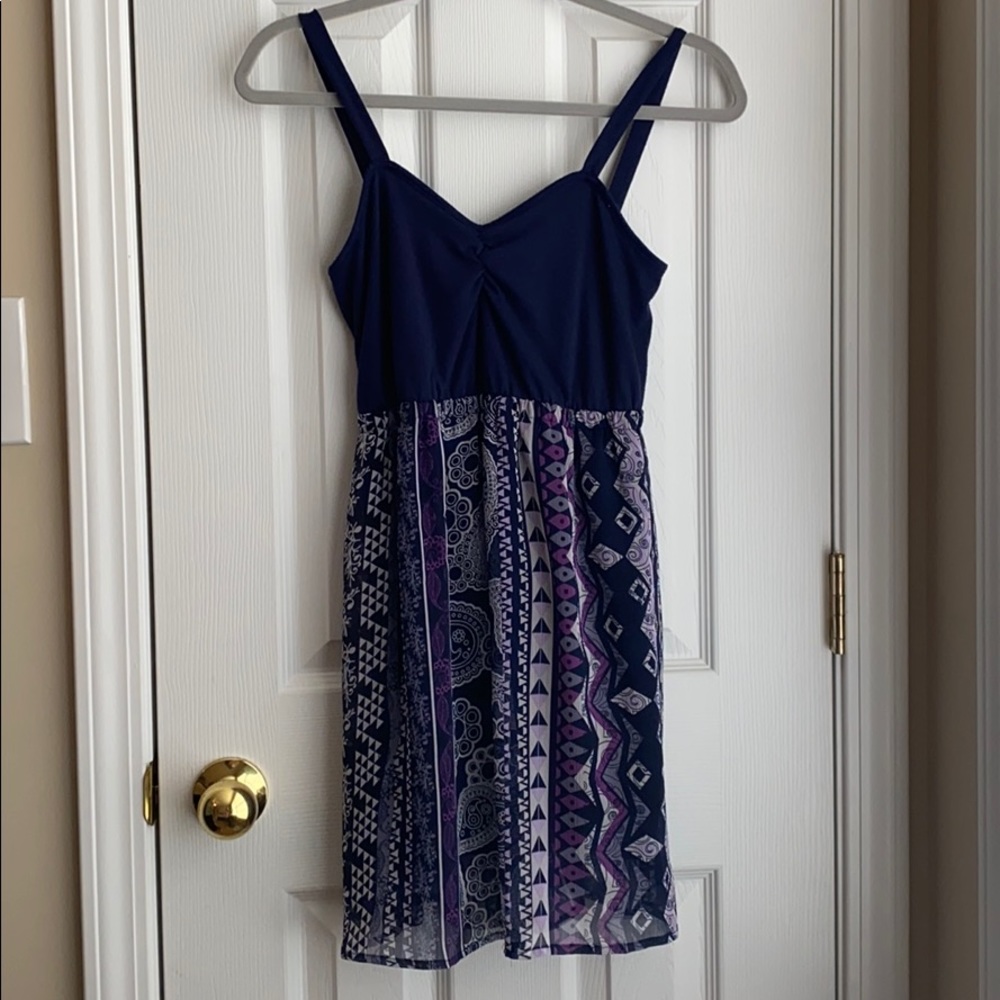 Sound & Matter Purple & Blue Mini Dress